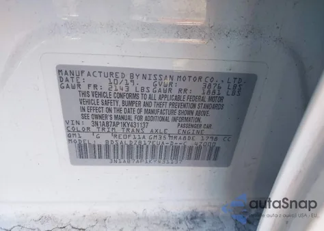 2019 Nissan Sentra Sv z USA, uszkodzony, nr VIN 3N1AB7AP1KY431137